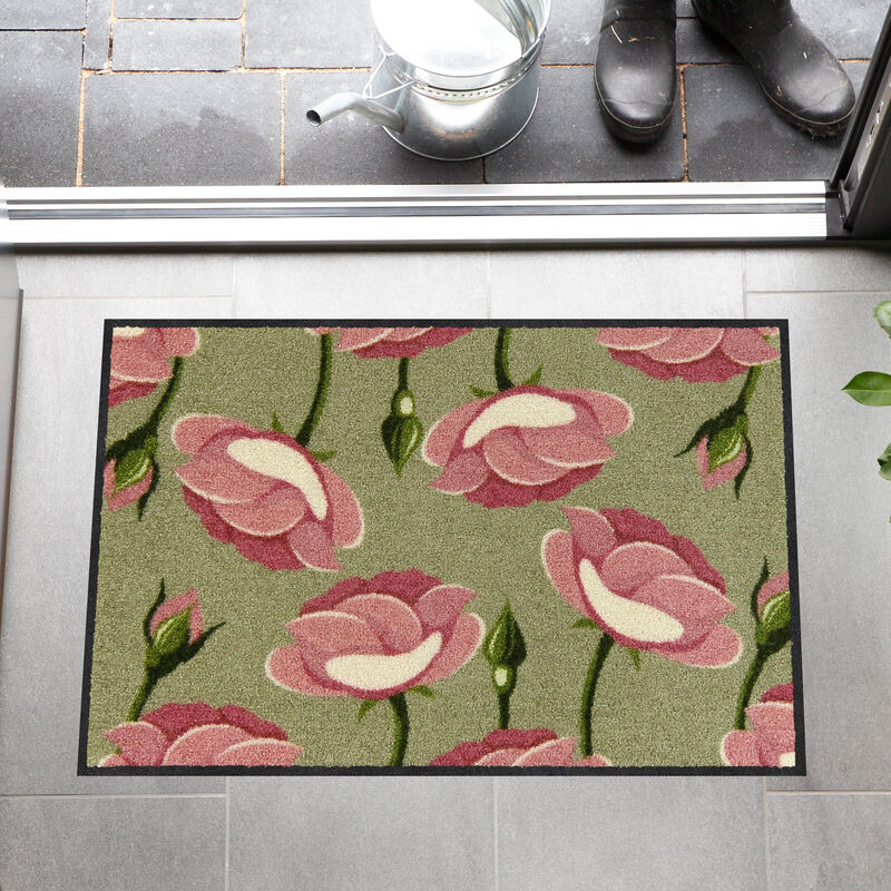 Ce tapis de sol spcial cuisine au design exclusif de roses protge sols et articulations Photo 2
