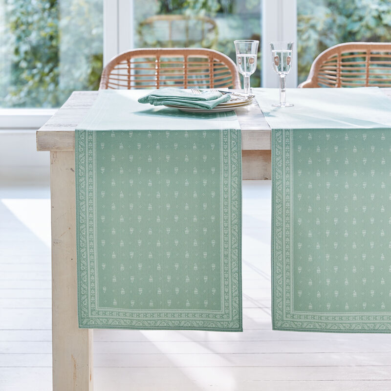 Chemin de table - linge de table provenal avec protection antitaches : tiss jacquard haut de gamme