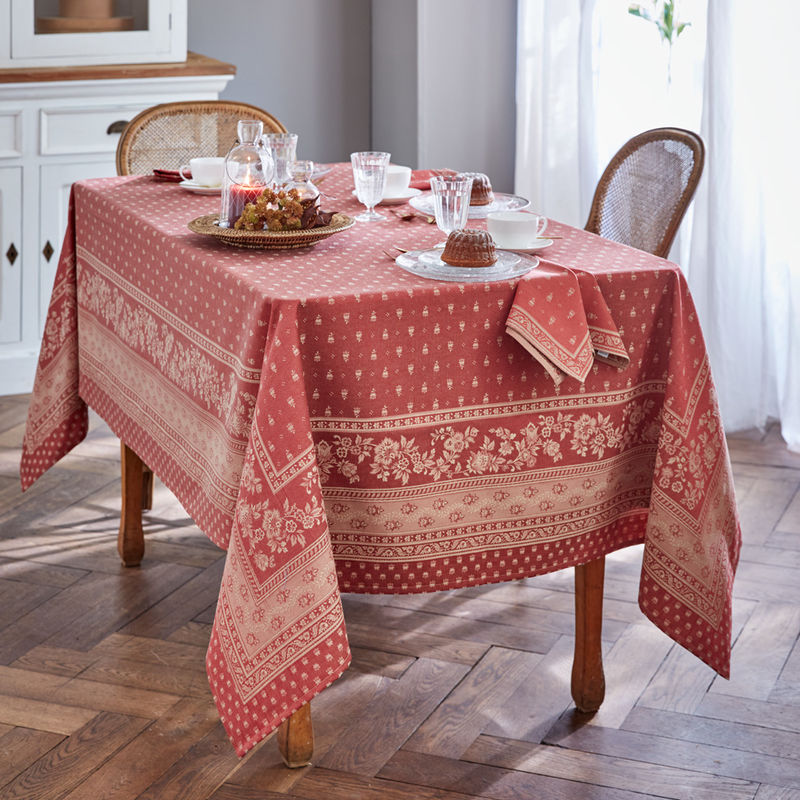 Nappes - linge de table provenal avec protection antitaches : tiss jacquard haut de gamme