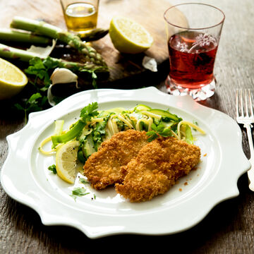 Image du produit pour ' Linguine d'asperges vertes avec escalopes de poulet au panko'