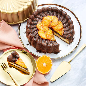 Image du produit pour 'Cheesecake majorquin cacao-orange garni d'oranges caramlises'