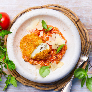 Image du produit pour 'Mozzarella pane sur risotto  la tomate'