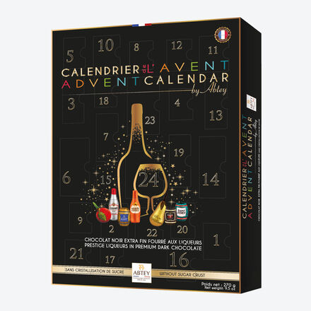 Image du produit pour 'Calendrier de l'Avent - Chocolats fins  la liqueur au coeur liquide, chocolats  l'alcool - Calendrier de l'avent pour adultes'