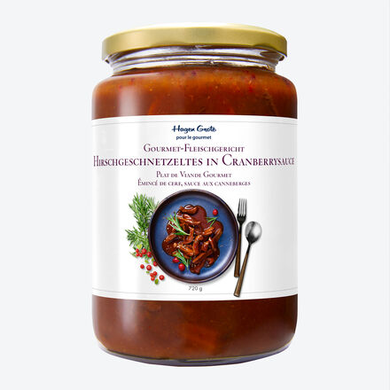 Image du produit pour 'minc de cerf, sauce aux canneberges : classique gourmet en bocal prpar en quelques minutes'