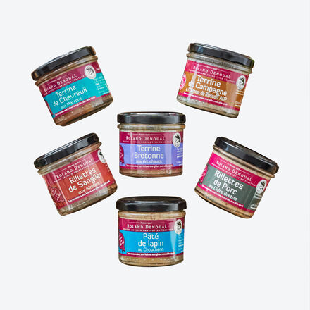 Image du produit pour 'Excellence culinaire - assortiment de 6 terrines bretonnes originales, produits rgionaux, pts, tartinades'