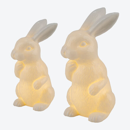 Image du produit pour 'Fabriqus  la main : lapins de Pques en porcelaine lumineux avec une technologie LED innovante'