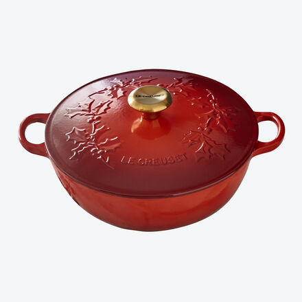 Image du produit pour 'Marmite Le Creuset en fonte 4,1 l aux motifs de houx'