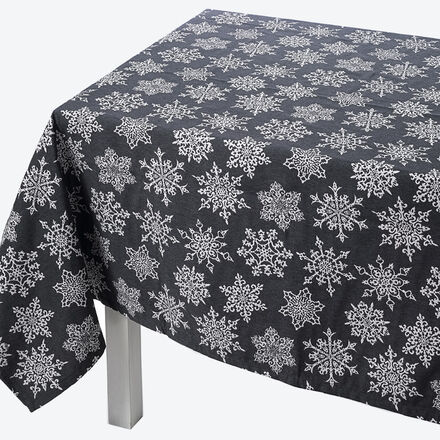 Image du produit pour 'Nappe double face rversible aux motifs hivernaux de cristaux de glace'