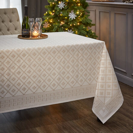 Image du produit pour 'Nappe : linge de table de Nol sudois au motif classique d'toiles'