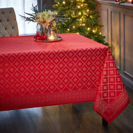 Image du produit pour 'Nappe : linge de table de Nol sudois au motif classique d'toiles'