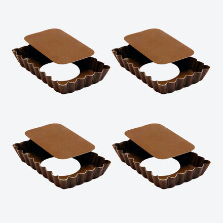 Image du produit pour 'Petits moules  tartelettes rectangulaires  fond amovible'