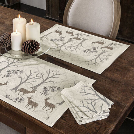 Image du produit pour 'Set de table: Impressions de fort hivernale sur linge de table jacquard de Sude'